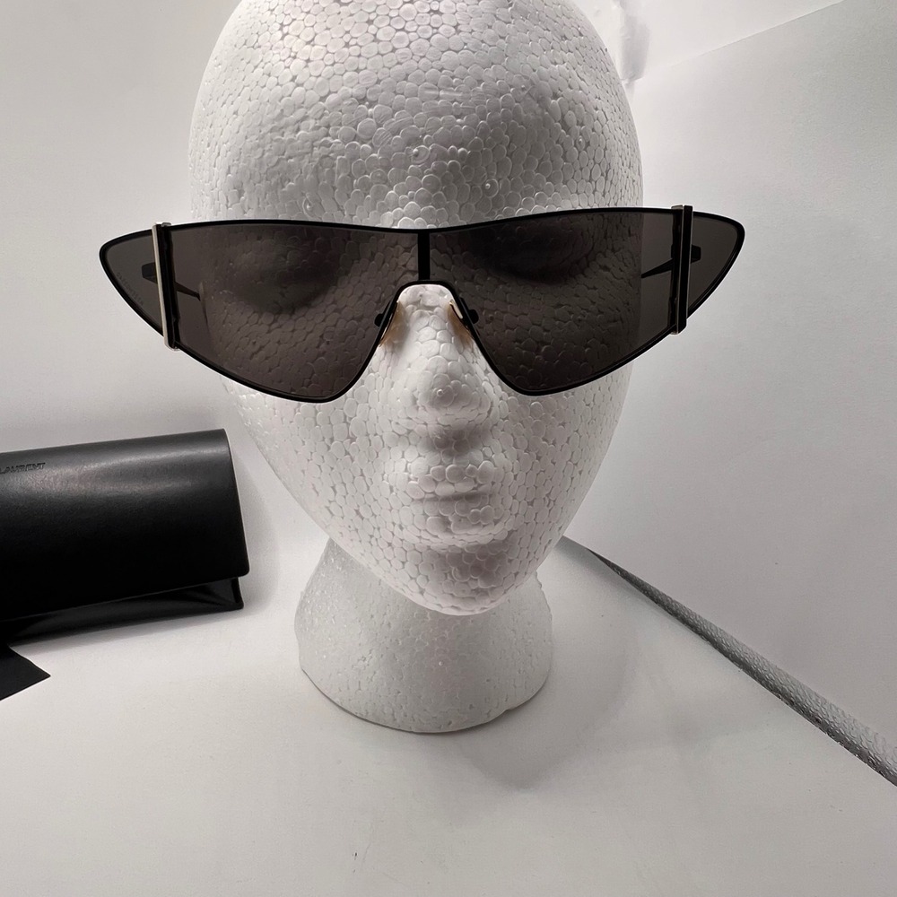 Saint Laurent Sunglasses Cat Eye Gold Accent Designer Fashion Shades - Picture 8 of 8